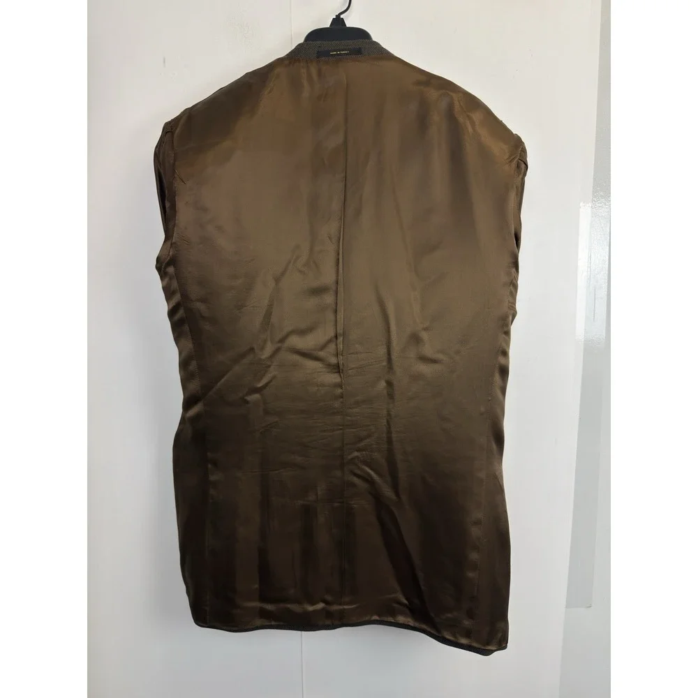 Lord West Blazer Teskid Fabric Men's 42R Wool Sport Coat‎ Brown/Black Textured